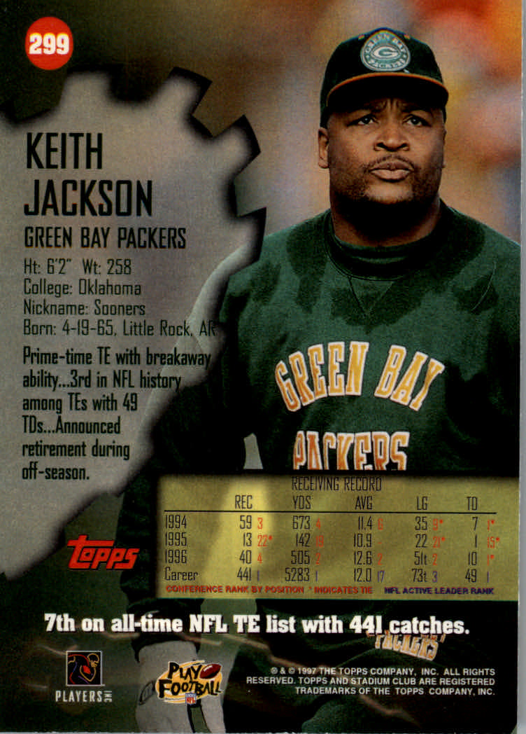 1997 Stadium Club Football "Main Set" Cards #201 to Checklists Rookies and Vets - Picture 167 of 252