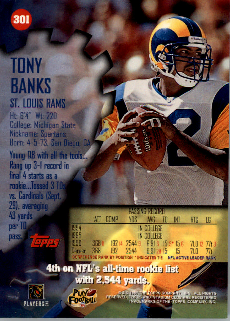 1997 Stadium Club Football "Main Set" Cards #201 to Checklists Rookies and Vets - Picture 171 of 252