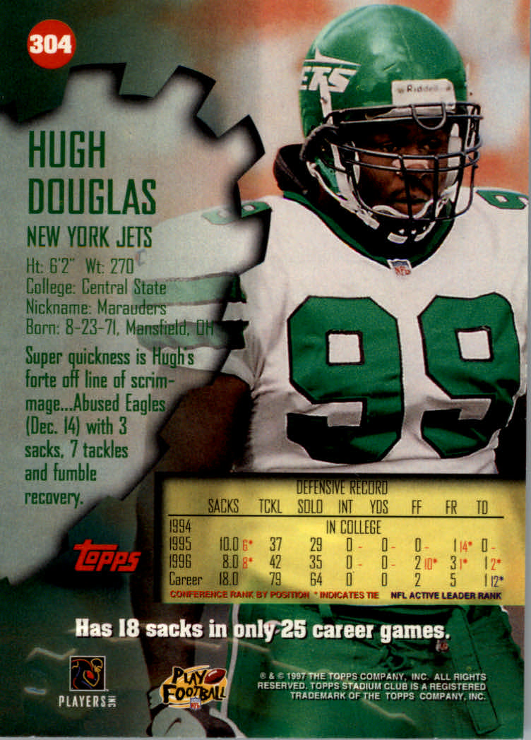 1997 Stadium Club Football "Main Set" Cards #201 to Checklists Rookies and Vets - Picture 177 of 252