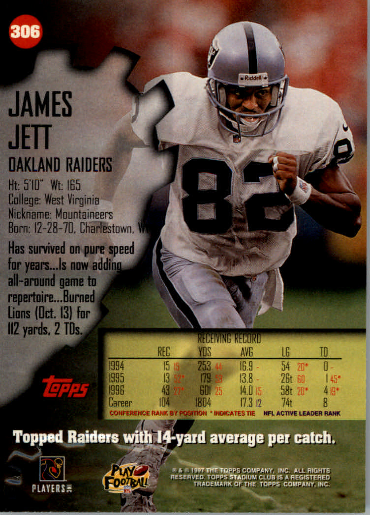 1997 Stadium Club Football "Main Set" Cards #201 to Checklists Rookies and Vets - Picture 181 of 252