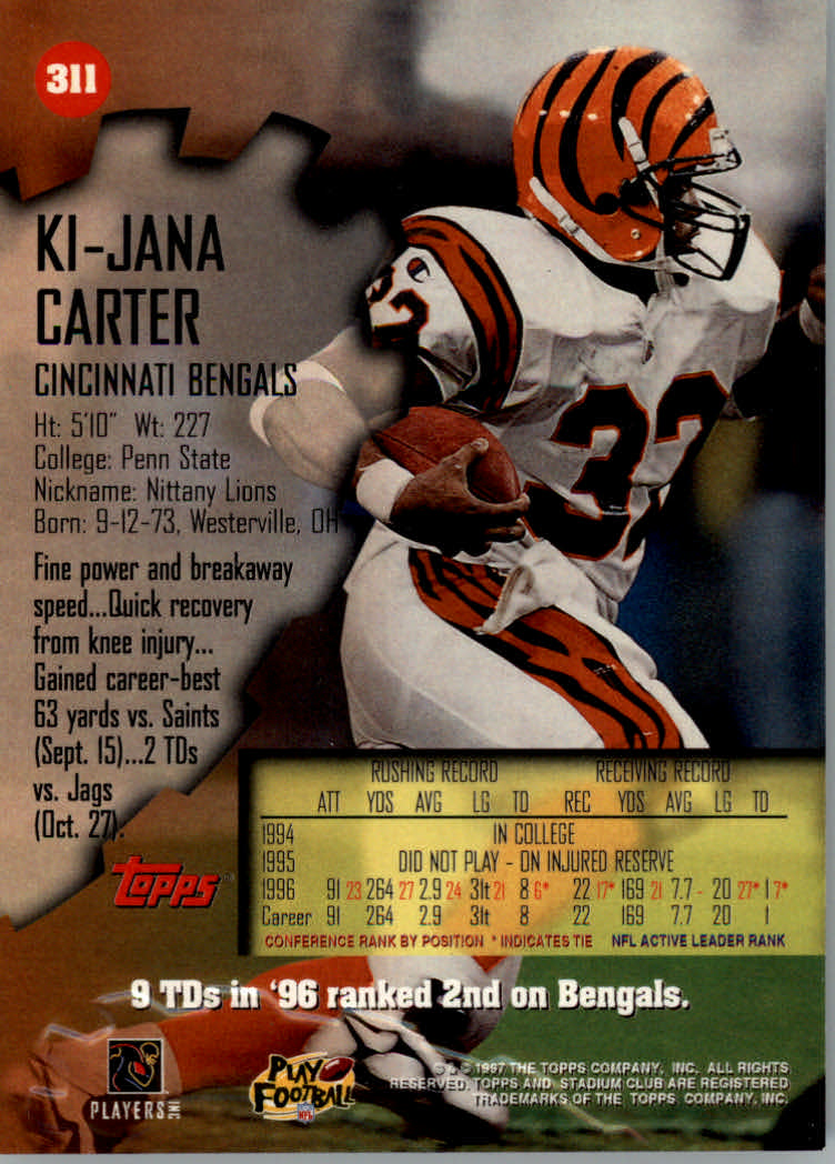 1997 Stadium Club Football "Main Set" Cards #201 to Checklists Rookies and Vets - Picture 189 of 252