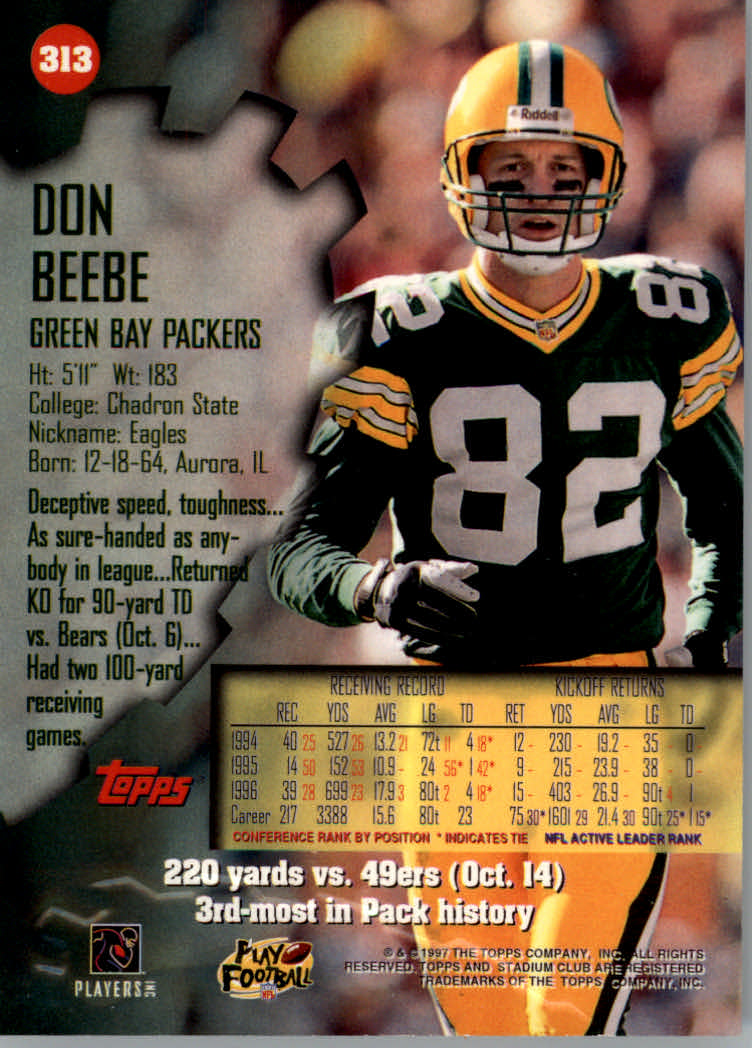 1997 Stadium Club Football "Main Set" Cards #201 to Checklists Rookies and Vets - Picture 193 of 252