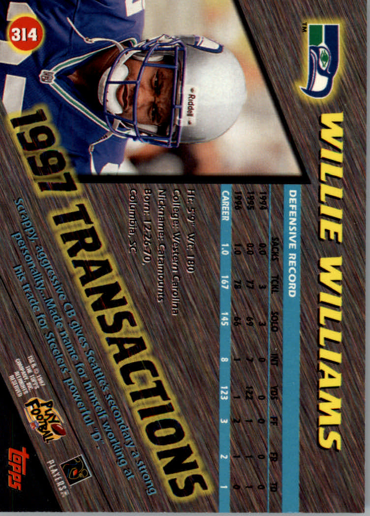 1997 Stadium Club Football "Main Set" Cards #201 to Checklists Rookies and Vets - Picture 195 of 252