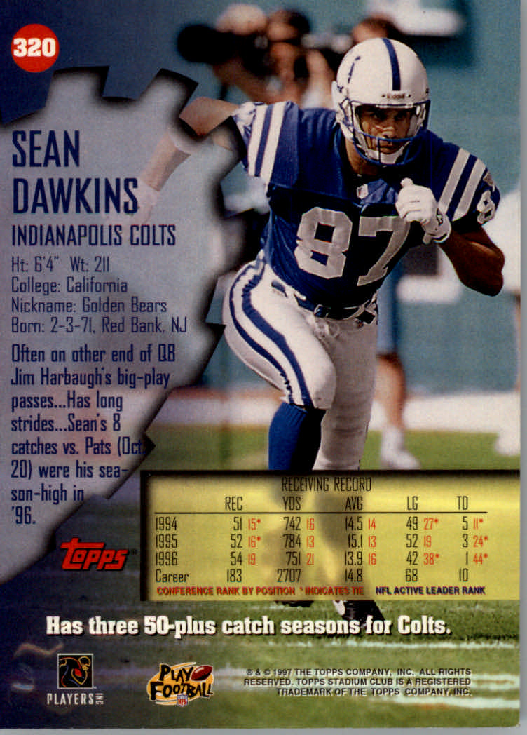 1997 Stadium Club Football "Main Set" Cards #201 to Checklists Rookies and Vets - Picture 207 of 252