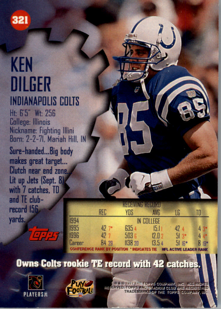 1997 Stadium Club Football "Main Set" Cards #201 to Checklists Rookies and Vets - Picture 209 of 252