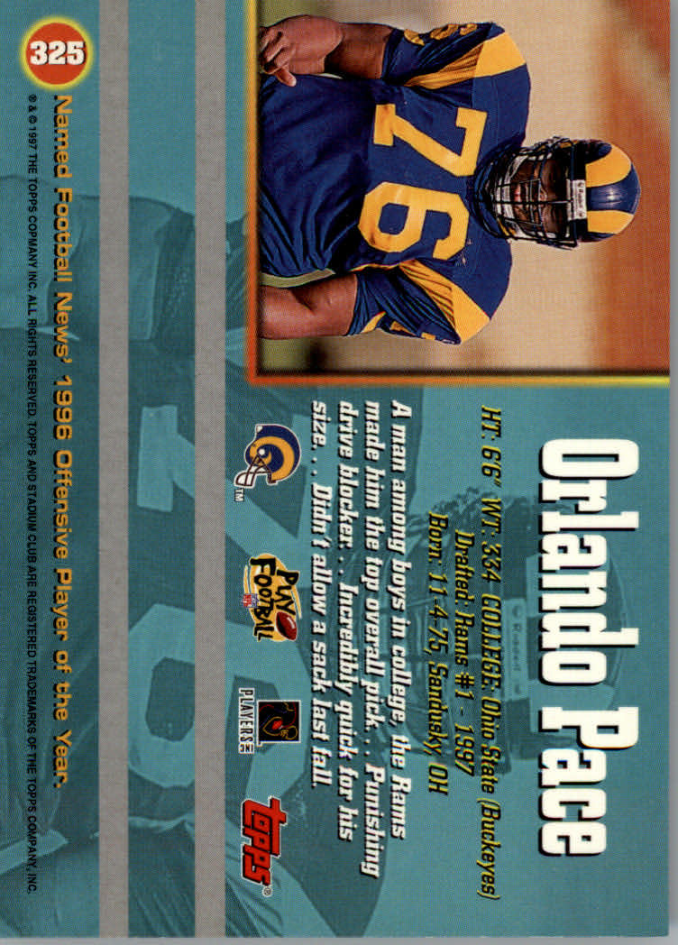 1997 Stadium Club Football "Main Set" Cards #201 to Checklists Rookies and Vets - Picture 215 of 252