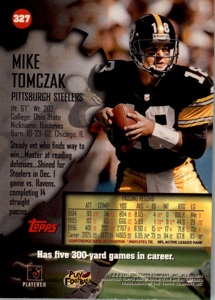 1997 Stadium Club Football "Main Set" Cards #201 to Checklists Rookies and Vets - Picture 219 of 252