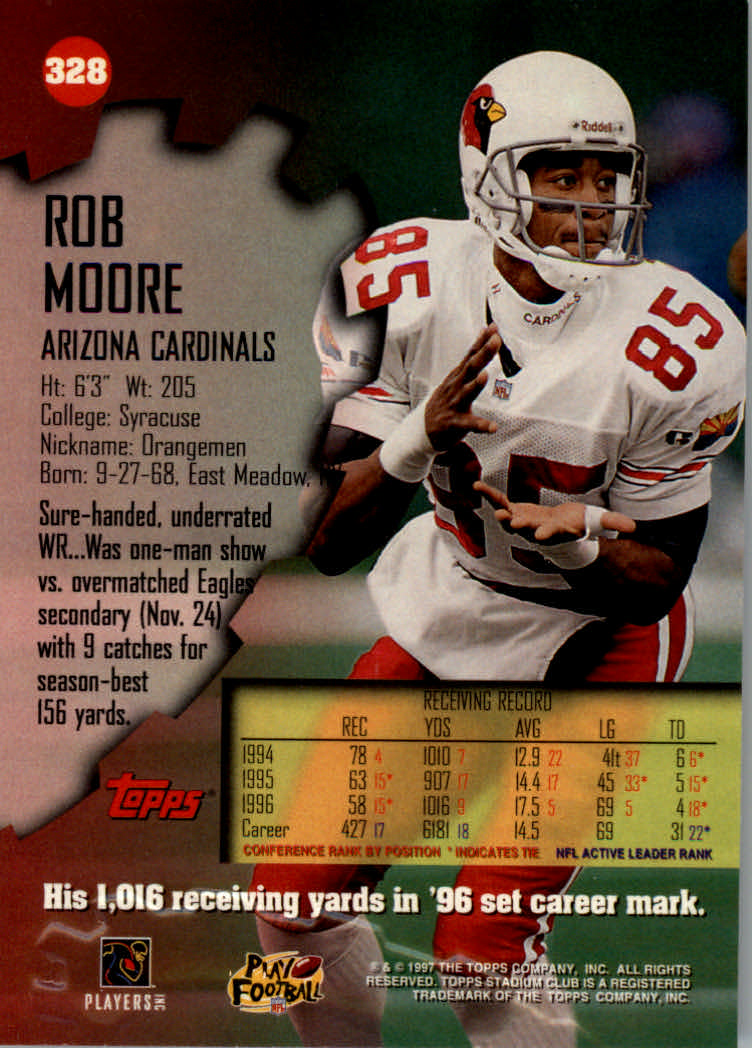 1997 Stadium Club Football "Main Set" Cards #201 to Checklists Rookies and Vets - Picture 221 of 252