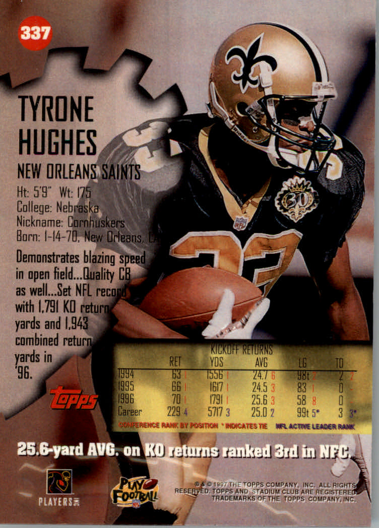 1997 Stadium Club Football "Main Set" Cards #201 to Checklists Rookies and Vets - Picture 238 of 252