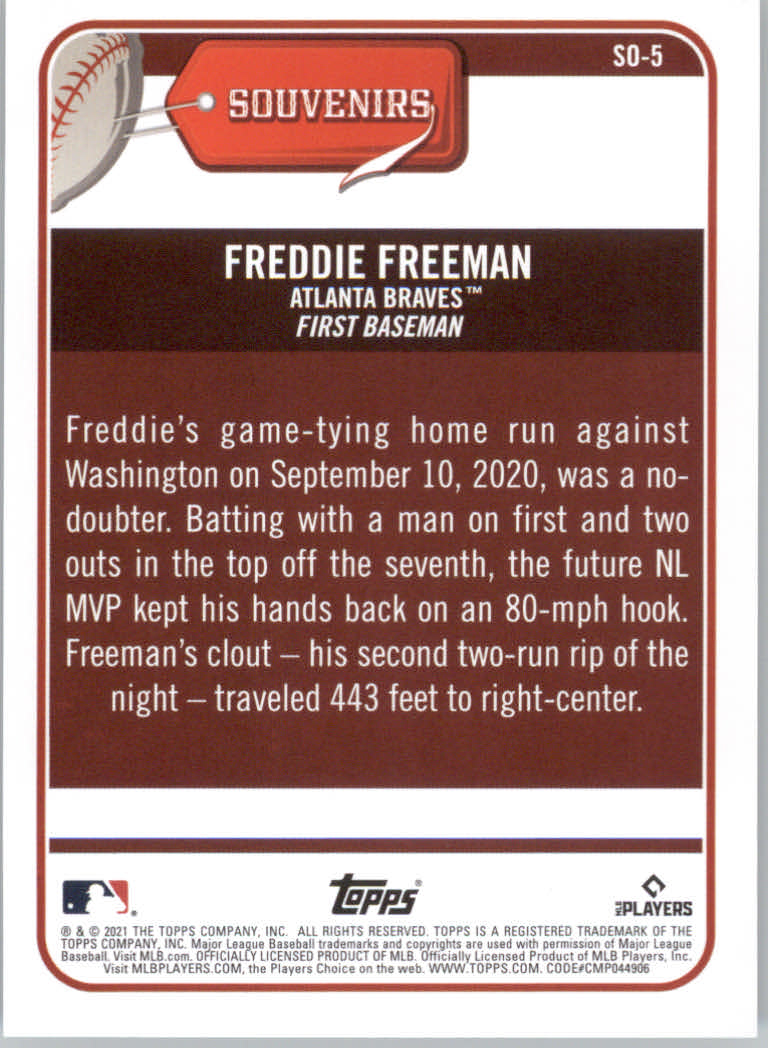 2021 Topps Big League Baseball "Souveniers" Insert Cards - Picture 11 of 61
