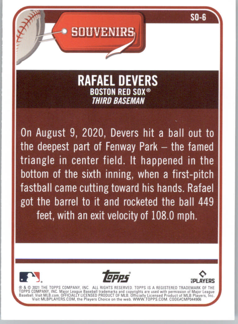2021 Topps Big League Baseball "Souveniers" Insert Cards - Picture 13 of 61