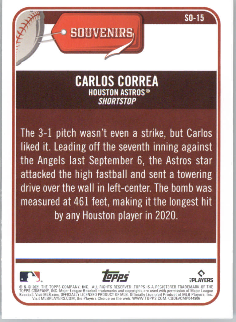 2021 Topps Big League Baseball "Souveniers" Insert Cards - Picture 31 of 61