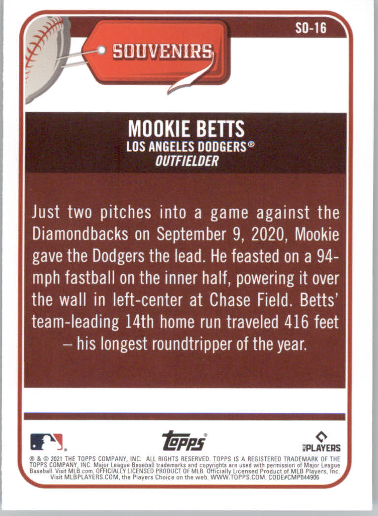 2021 Topps Big League Baseball "Souveniers" Insert Cards - Picture 33 of 61
