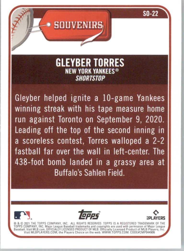 2021 Topps Big League Baseball "Souveniers" Insert Cards - Picture 45 of 61