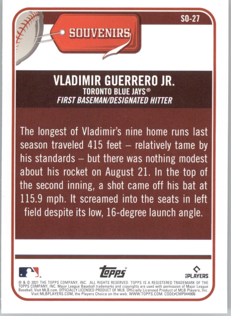 2021 Topps Big League Baseball "Souveniers" Insert Cards - Picture 55 of 61