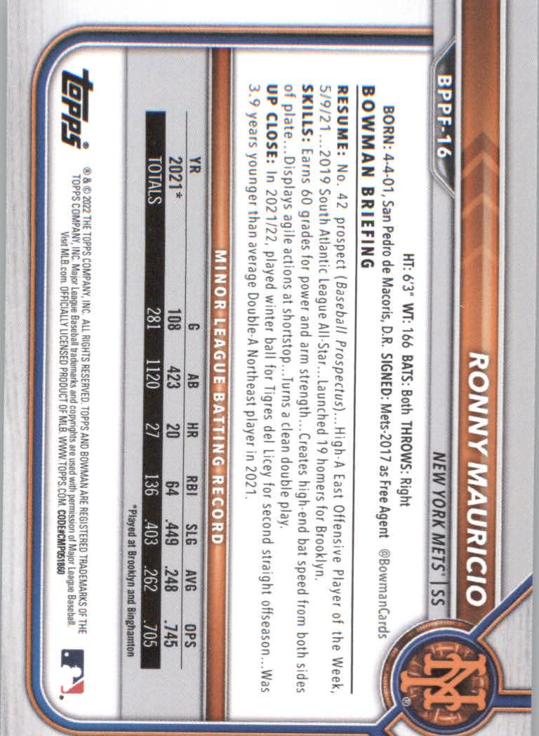 2022 Bowman 1st Edition Baseball "Main Set" Base Cards #BPPF1 to #BBF150 - Picture 25 of 213