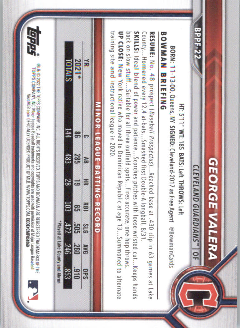 2022 Bowman 1st Edition Baseball "Main Set" Base Cards #BPPF1 to #BBF150 - Picture 33 of 213