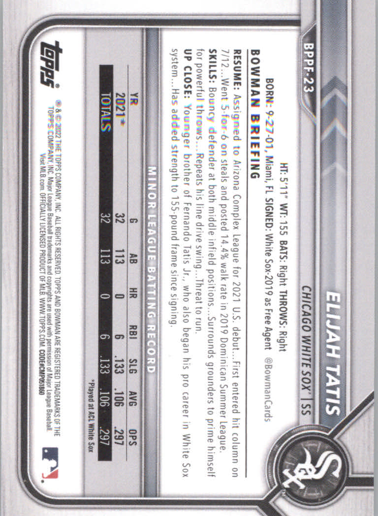 2022 Bowman 1st Edition Baseball "Main Set" Base Cards #BPPF1 to #BBF150 - Picture 35 of 213