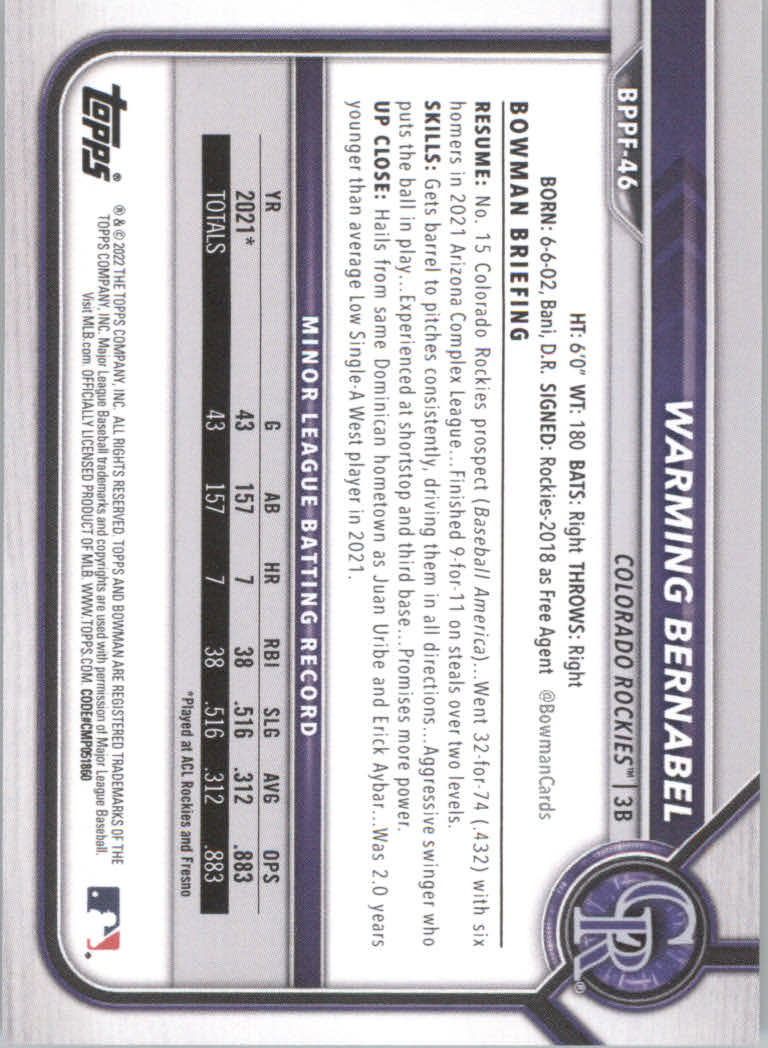2022 Bowman 1st Edition Baseball "Main Set" Base Cards #BPPF1 to #BBF150 - Picture 67 of 213