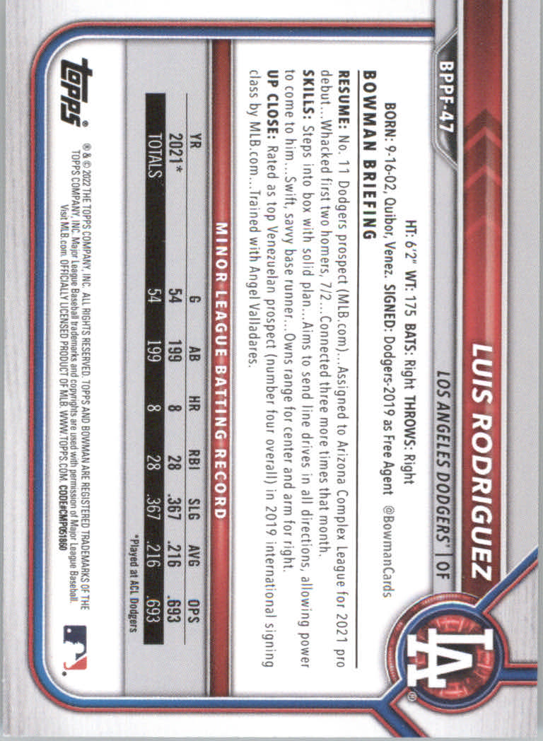 2022 Bowman 1st Edition Baseball "Main Set" Base Cards #BPPF1 to #BBF150 - Picture 69 of 213