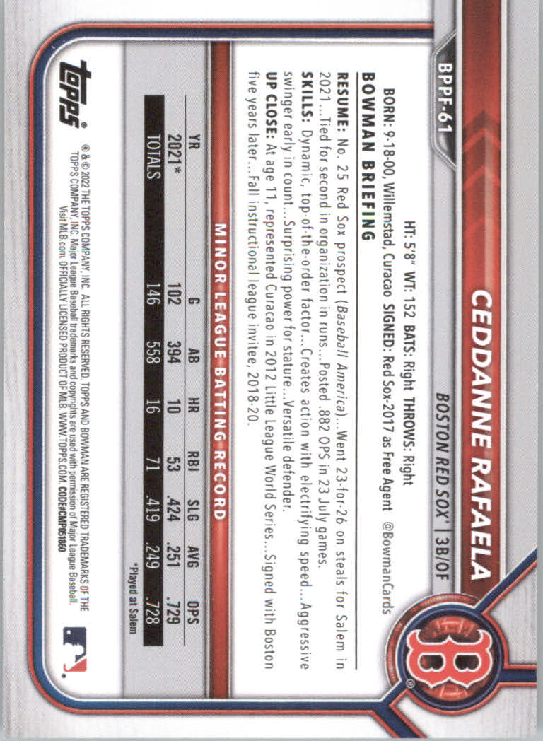 2022 Bowman 1st Edition Baseball "Main Set" Base Cards #BPPF1 to #BBF150 - Picture 81 of 213