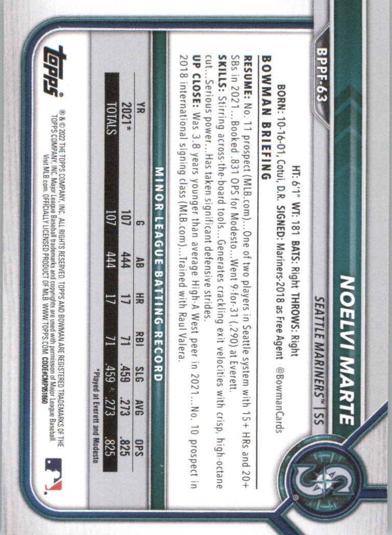 2022 Bowman 1st Edition Baseball "Main Set" Base Cards #BPPF1 to #BBF150 - Picture 85 of 213