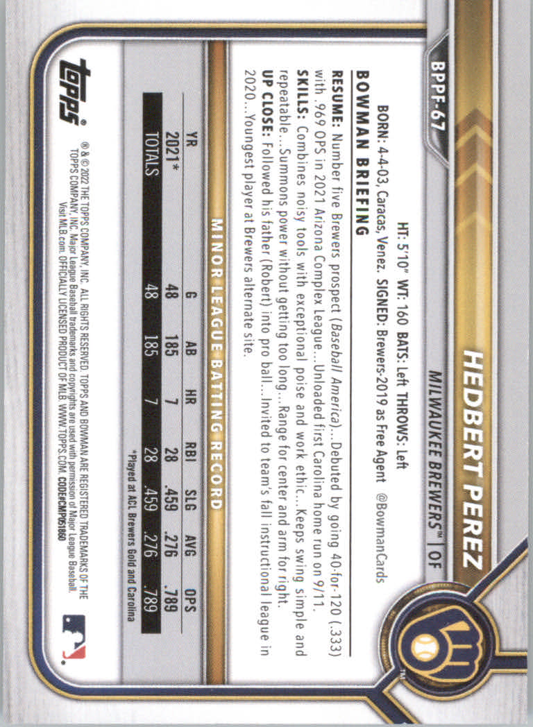 2022 Bowman 1st Edition Baseball "Main Set" Base Cards #BPPF1 to #BBF150 - Picture 93 of 213