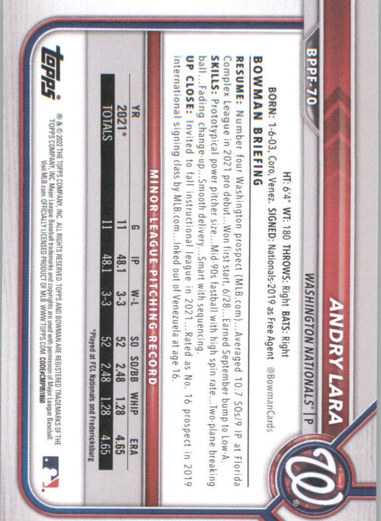 2022 Bowman 1st Edition Baseball "Main Set" Base Cards #BPPF1 to #BBF150 - Picture 97 of 213