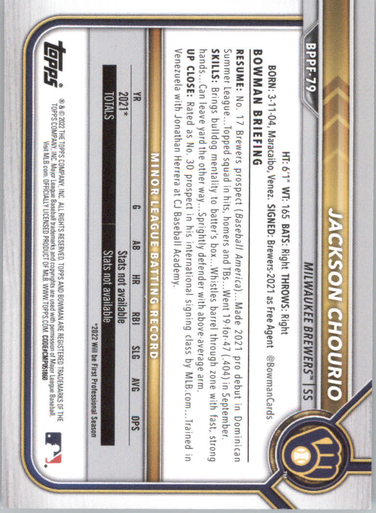 2022 Bowman 1st Edition Baseball "Main Set" Base Cards #BPPF1 to #BBF150 - Picture 111 of 213