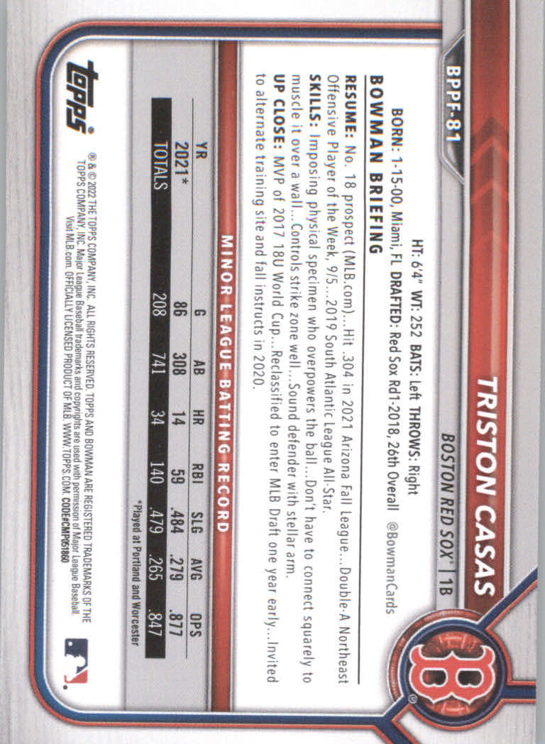 2022 Bowman 1st Edition Baseball "Main Set" Base Cards #BPPF1 to #BBF150 - Picture 113 of 213