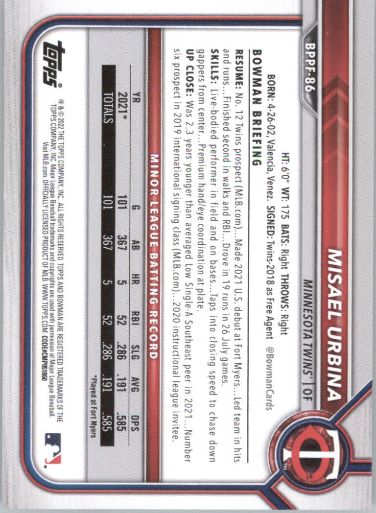 2022 Bowman 1st Edition Baseball "Main Set" Base Cards #BPPF1 to #BBF150 - Picture 121 of 213