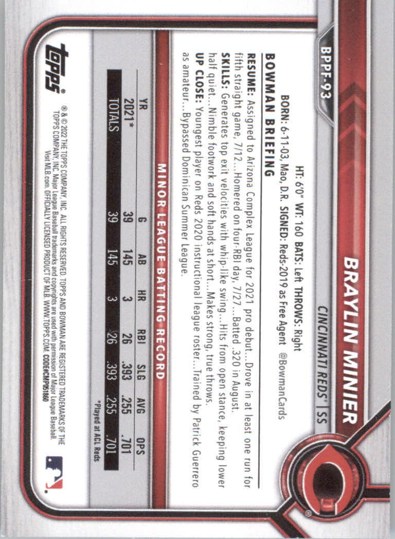 2022 Bowman 1st Edition Baseball "Main Set" Base Cards #BPPF1 to #BBF150 - Picture 133 of 213