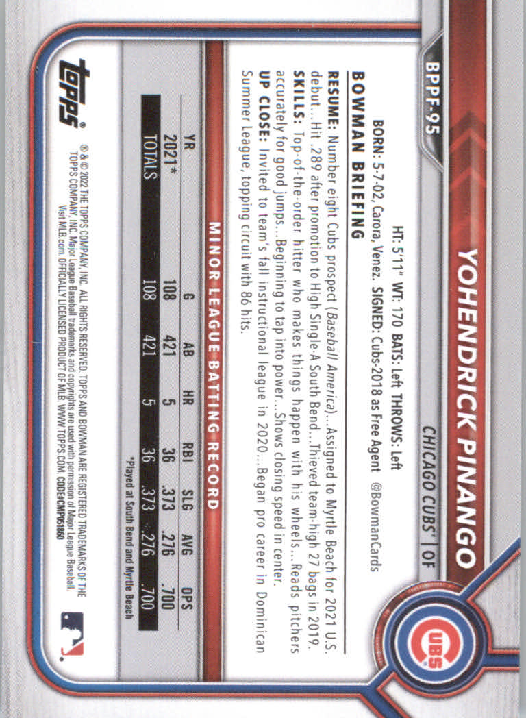 2022 Bowman 1st Edition Baseball "Main Set" Base Cards #BPPF1 to #BBF150 - Picture 135 of 213