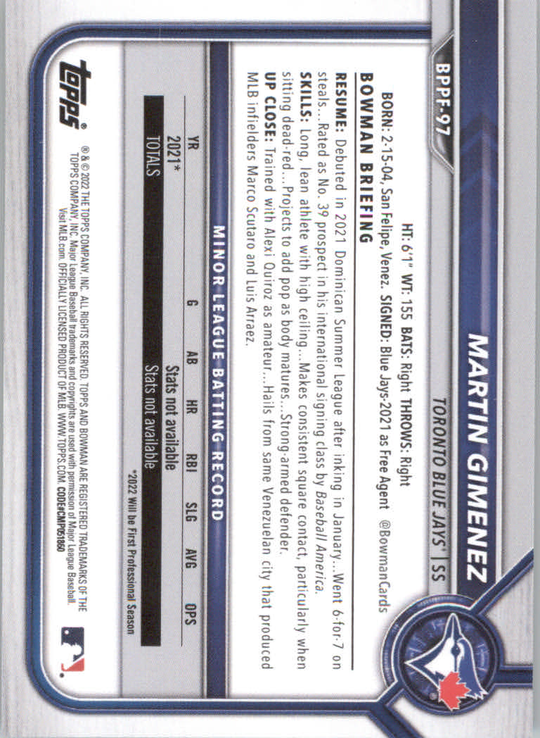 2022 Bowman 1st Edition Baseball "Main Set" Base Cards #BPPF1 to #BBF150 - Picture 139 of 213