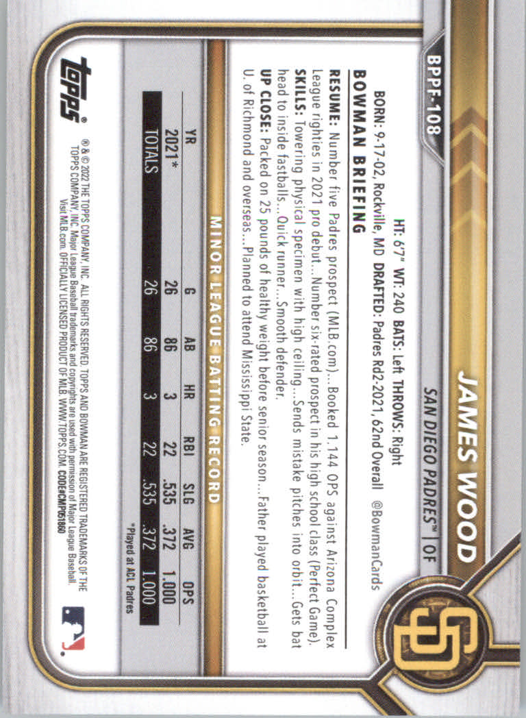 2022 Bowman 1st Edition Baseball "Main Set" Base Cards #BPPF1 to #BBF150 - Picture 151 of 213