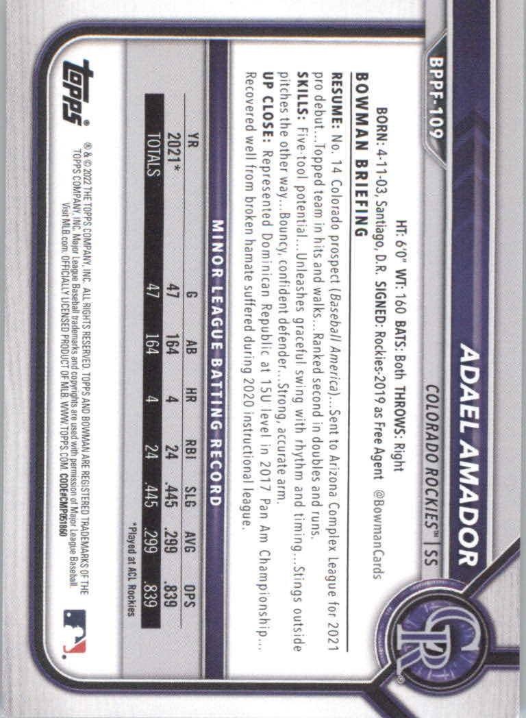 2022 Bowman 1st Edition Baseball "Main Set" Base Cards #BPPF1 to #BBF150 - Picture 153 of 213