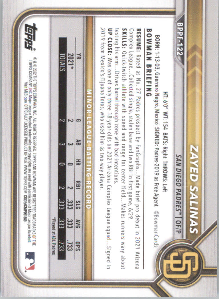 2022 Bowman 1st Edition Baseball "Main Set" Base Cards #BPPF1 to #BBF150 - Picture 173 of 213