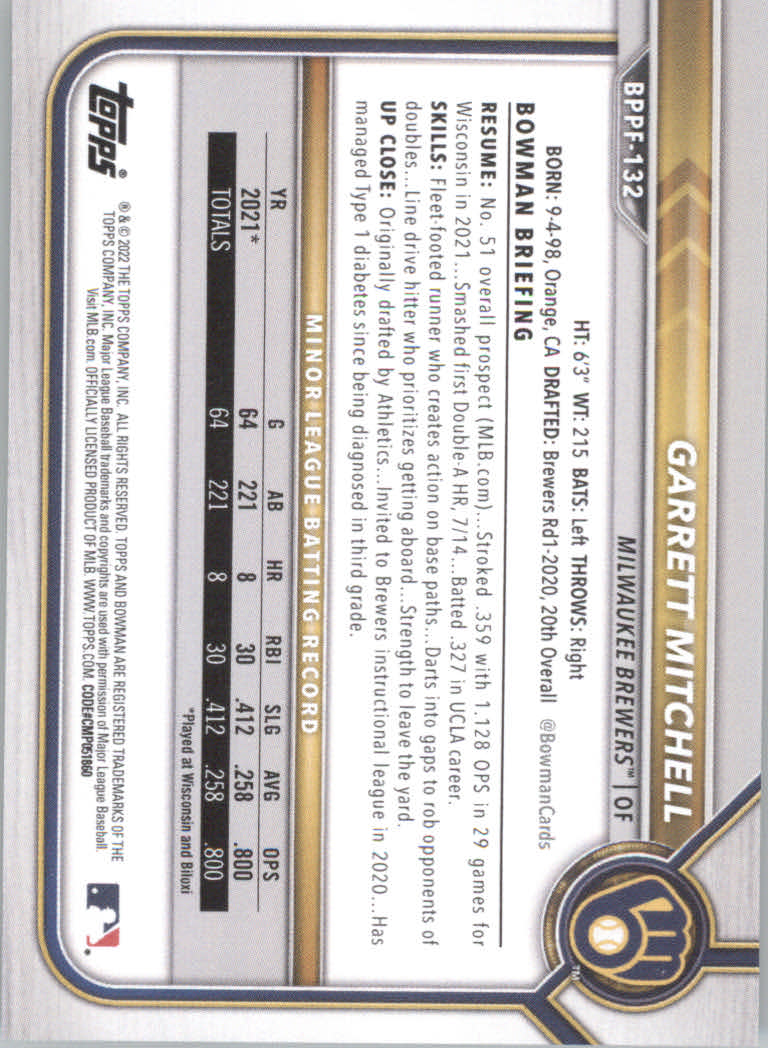 2022 Bowman 1st Edition Baseball "Main Set" Base Cards #BPPF1 to #BBF150 - Picture 183 of 213