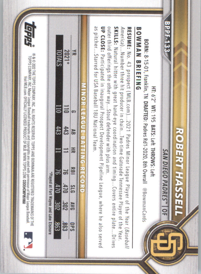 2022 Bowman 1st Edition Baseball "Main Set" Base Cards #BPPF1 to #BBF150 - Picture 185 of 213