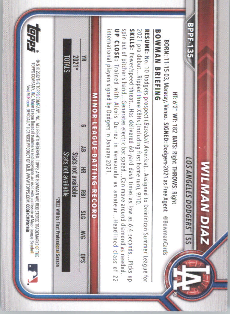 2022 Bowman 1st Edition Baseball "Main Set" Base Cards #BPPF1 to #BBF150 - Picture 189 of 213
