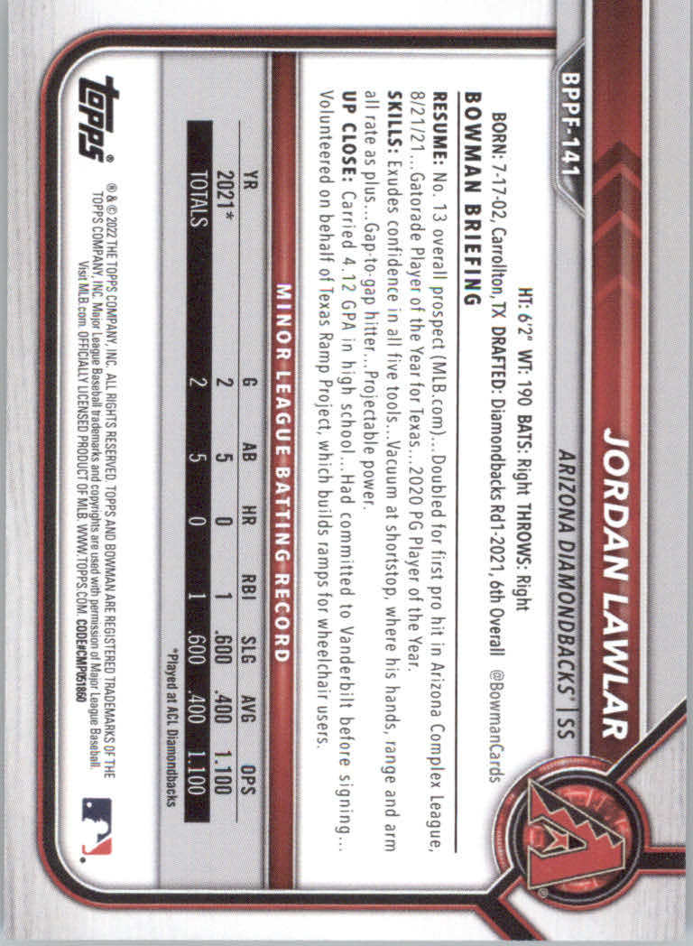 2022 Bowman 1st Edition Baseball "Main Set" Base Cards #BPPF1 to #BBF150 - Picture 199 of 213
