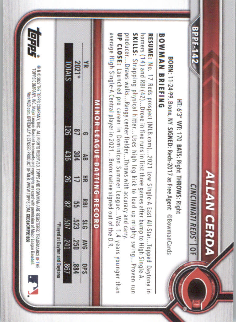 2022 Bowman 1st Edition Baseball "Main Set" Base Cards #BPPF1 to #BBF150 - Picture 201 of 213
