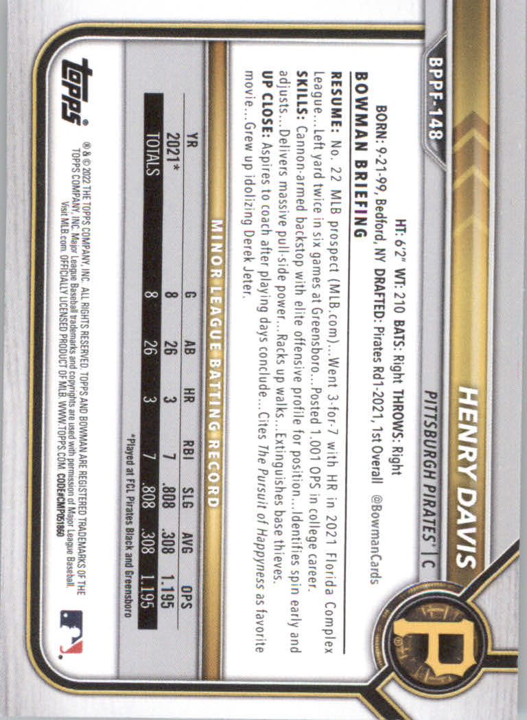 2022 Bowman 1st Edition Baseball "Main Set" Base Cards #BPPF1 to #BBF150 - Picture 209 of 213