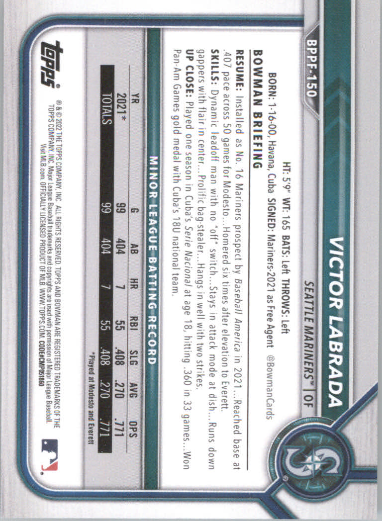 2022 Bowman 1st Edition Baseball "Main Set" Base Cards #BPPF1 to #BBF150 - Picture 213 of 213