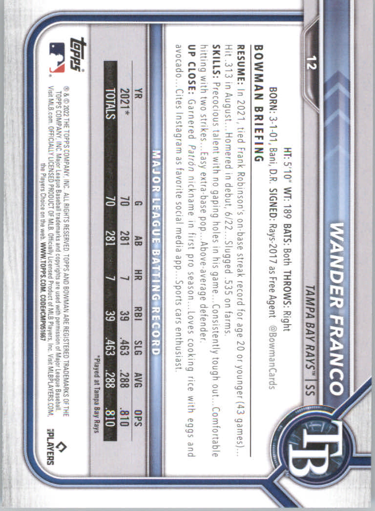 2022 Bowman Baseball "Main Set" Cards #1 to #100 Rookies and Veterans - Picture 25 of 199