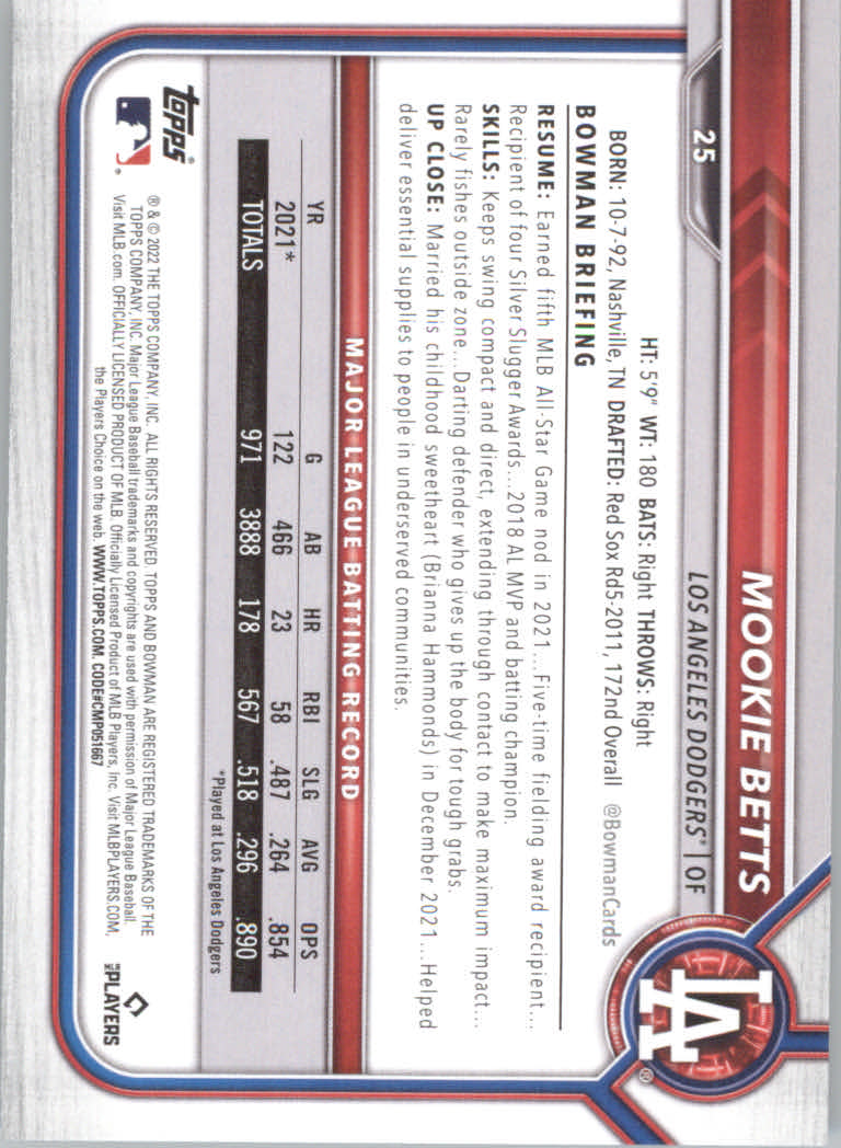 2022 Bowman Baseball "Main Set" Cards #1 to #100 Rookies and Veterans - Picture 51 of 199