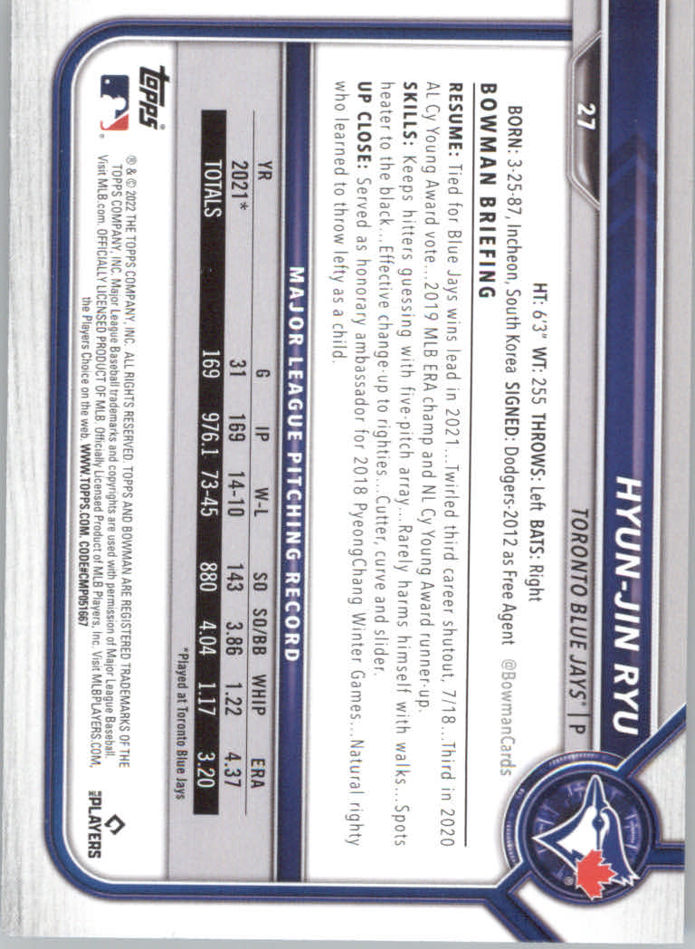 2022 Bowman Baseball "Main Set" Cards #1 to #100 Rookies and Veterans - Picture 55 of 199