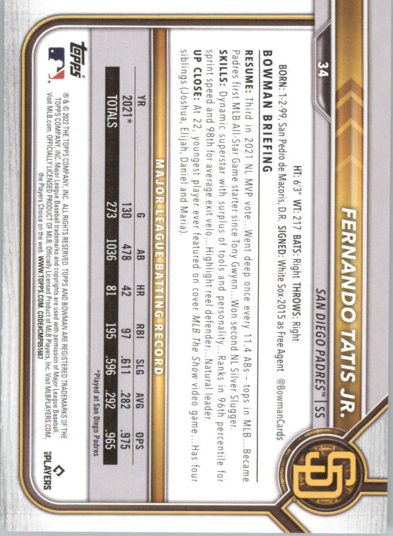 2022 Bowman Baseball "Main Set" Cards #1 to #100 Rookies and Veterans - Picture 69 of 199