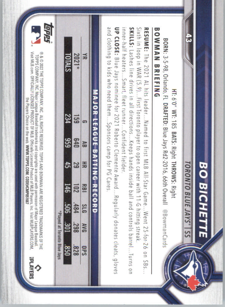 2022 Bowman Baseball "Main Set" Cards #1 to #100 Rookies and Veterans - Picture 85 of 199