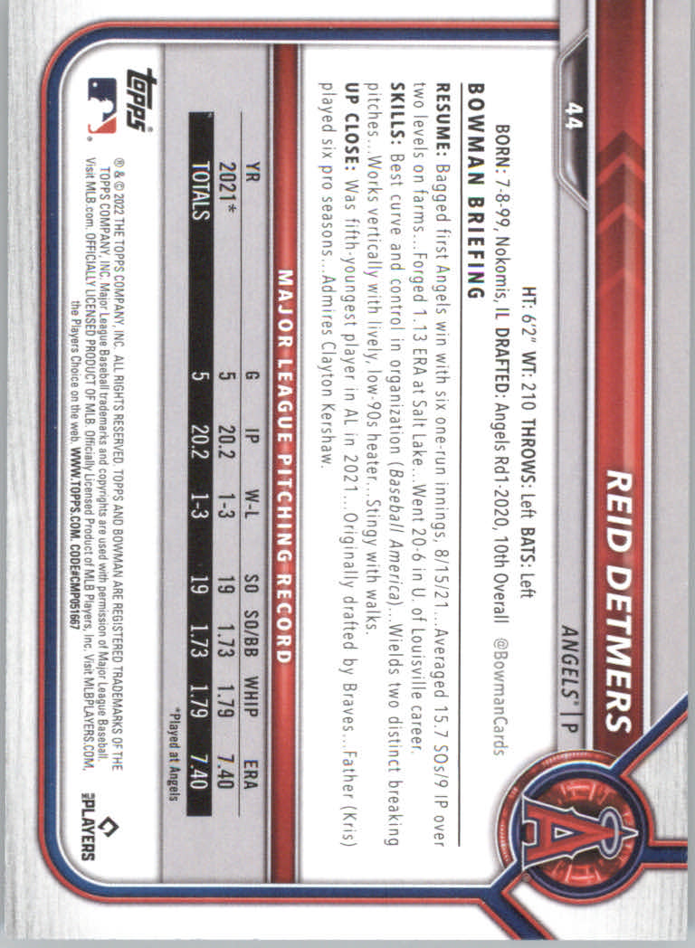 2022 Bowman Baseball "Main Set" Cards #1 to #100 Rookies and Veterans - Picture 87 of 199